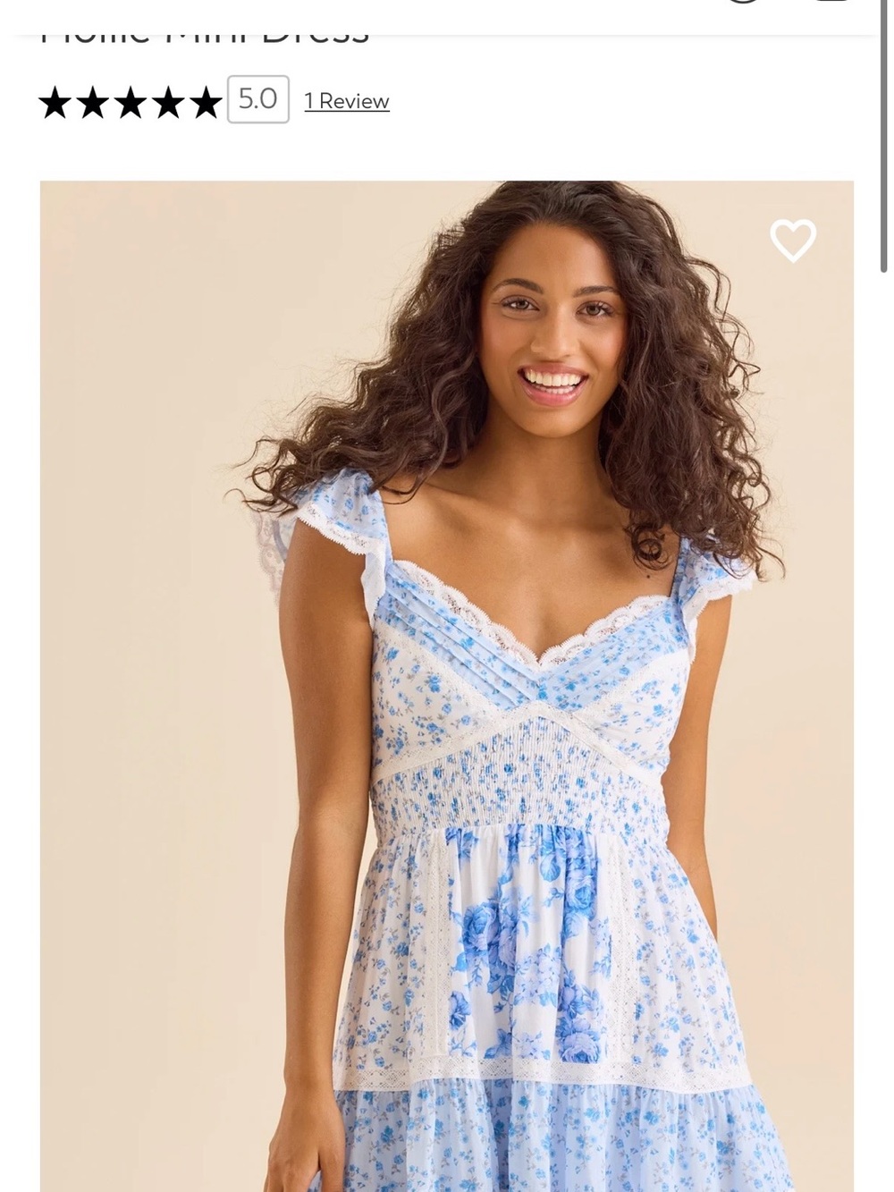 Altar'd State White and Blue Floral Ruffle Midi Dress